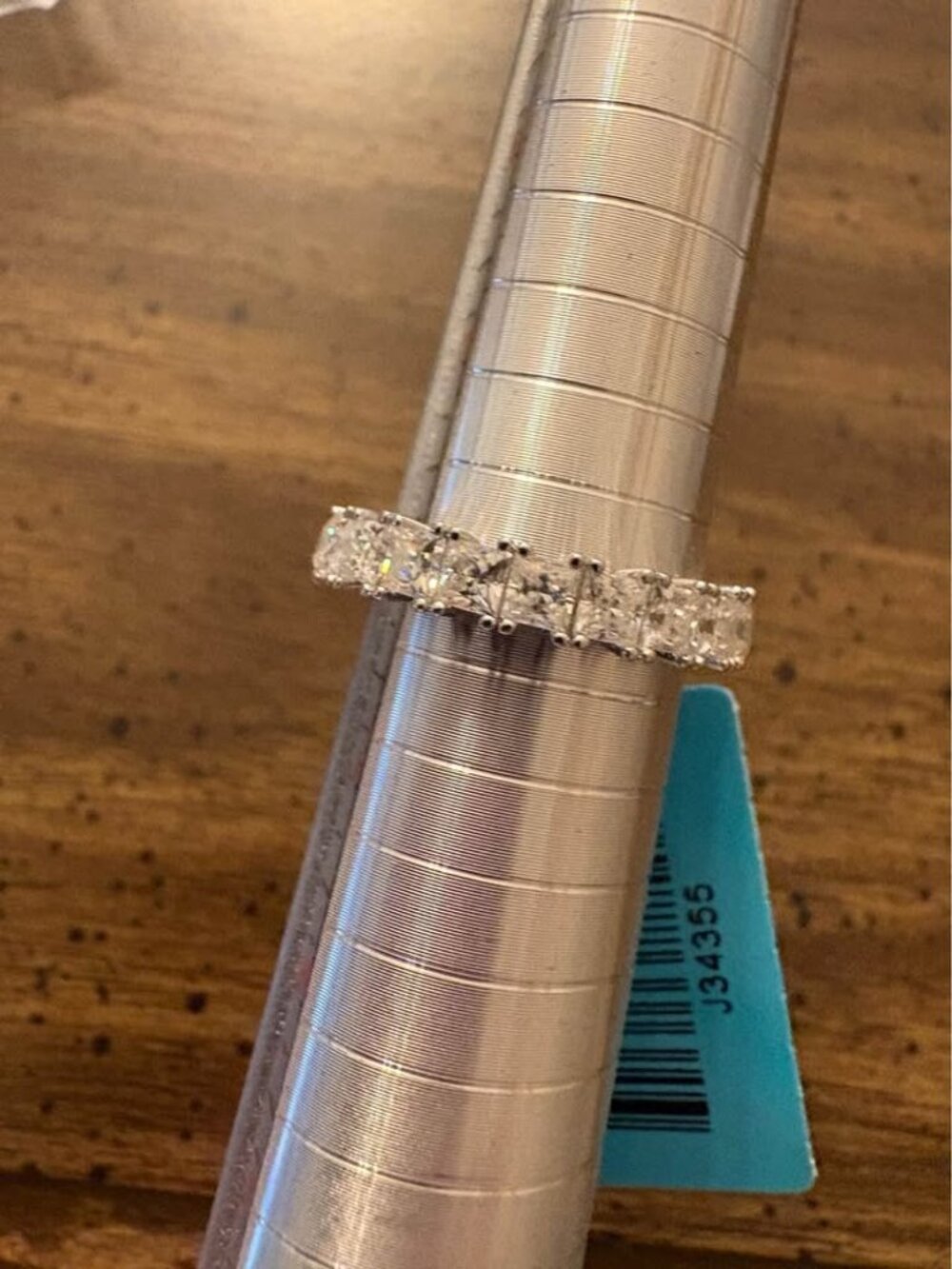 925 Sterling Silver Moissanite Eternity Ring 3.63 CTW
